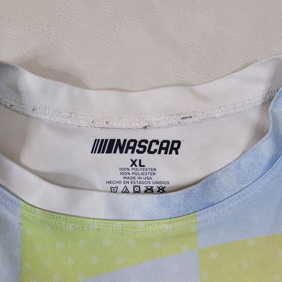 Mens NASCAR Checkered Flag Blue Multicolor Sublimated T-Shirt XL - Picture 5 of 14